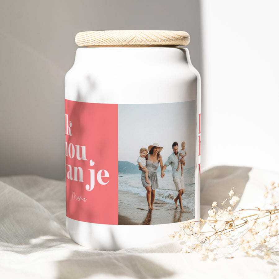 Keramiek pot Objecten 65 cl Ik hou van je mam. foto