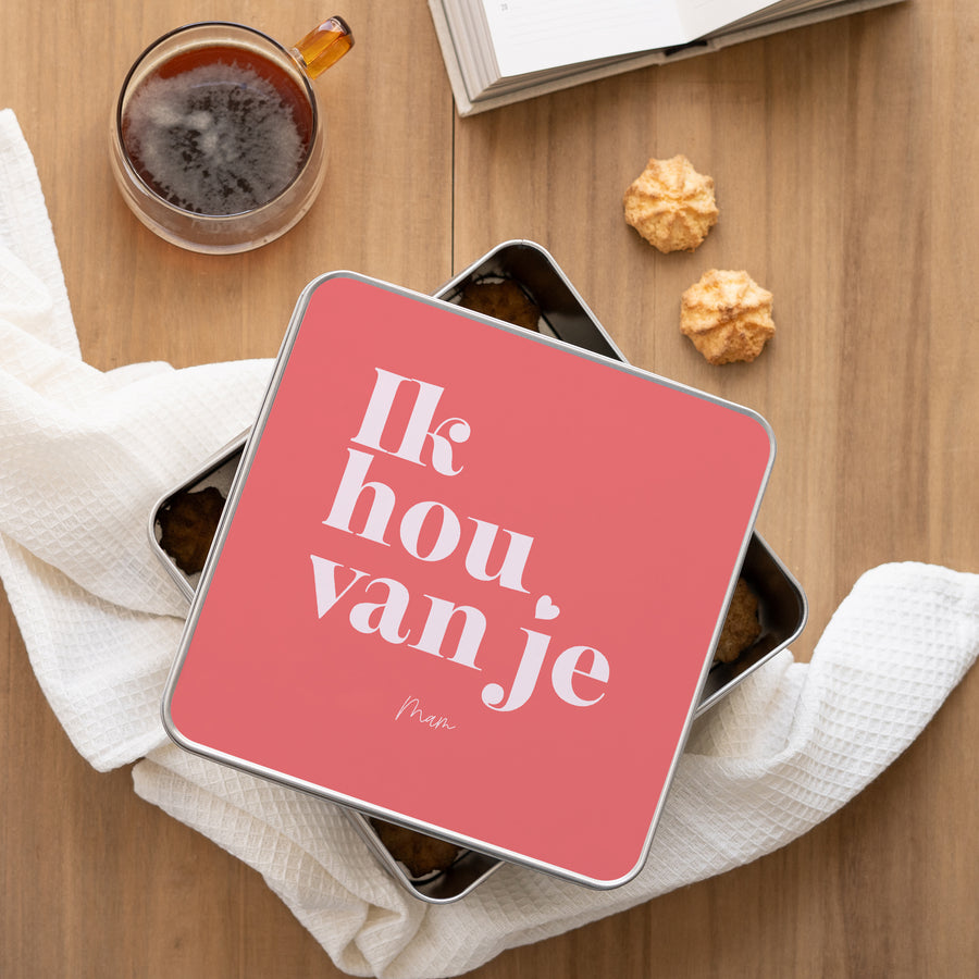 Metalen doos Objecten Vierkant Ik hou van je mam. foto