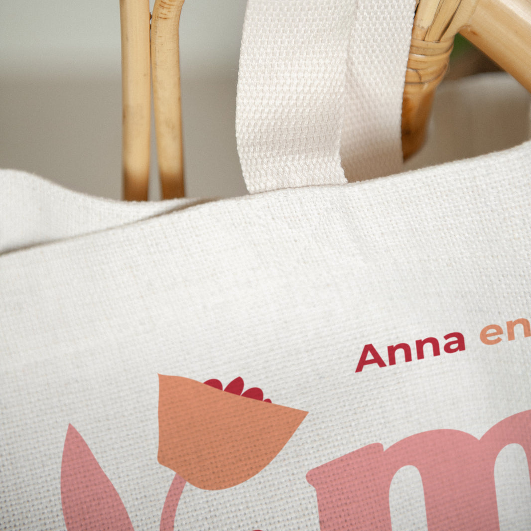 Tote Bag Objecten Handgreep van canvas Mama houdt van mij. foto N° 3