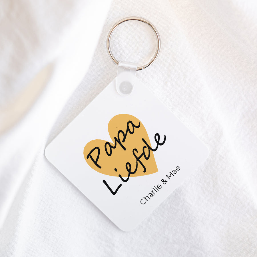 Sleutelhanger Objecten Vierkant Papa van liefde III foto