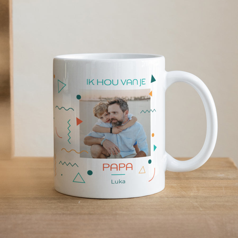 Mok Objecten Wit Ik hou van je papapa foto