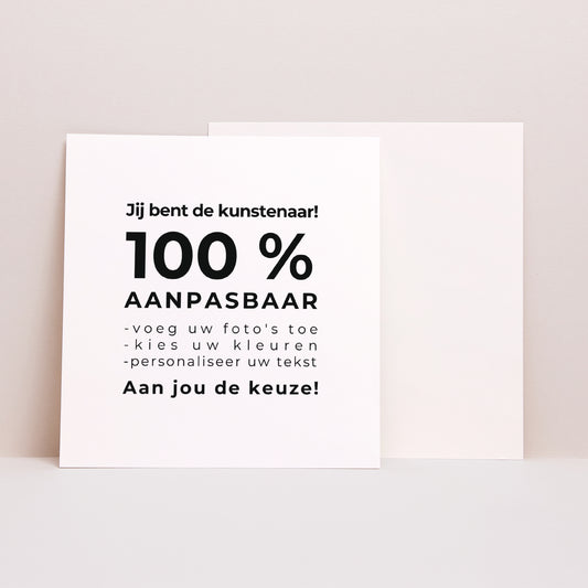 Uitnodigingskaart Geboorte Vierkant Doe het zelf V foto