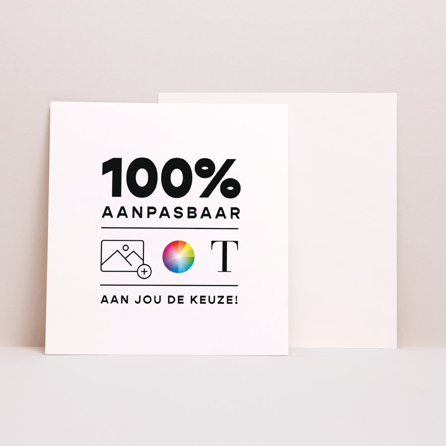 Uitnodigingskaart Huwelijk Vierkant Doe het zelf VI foto