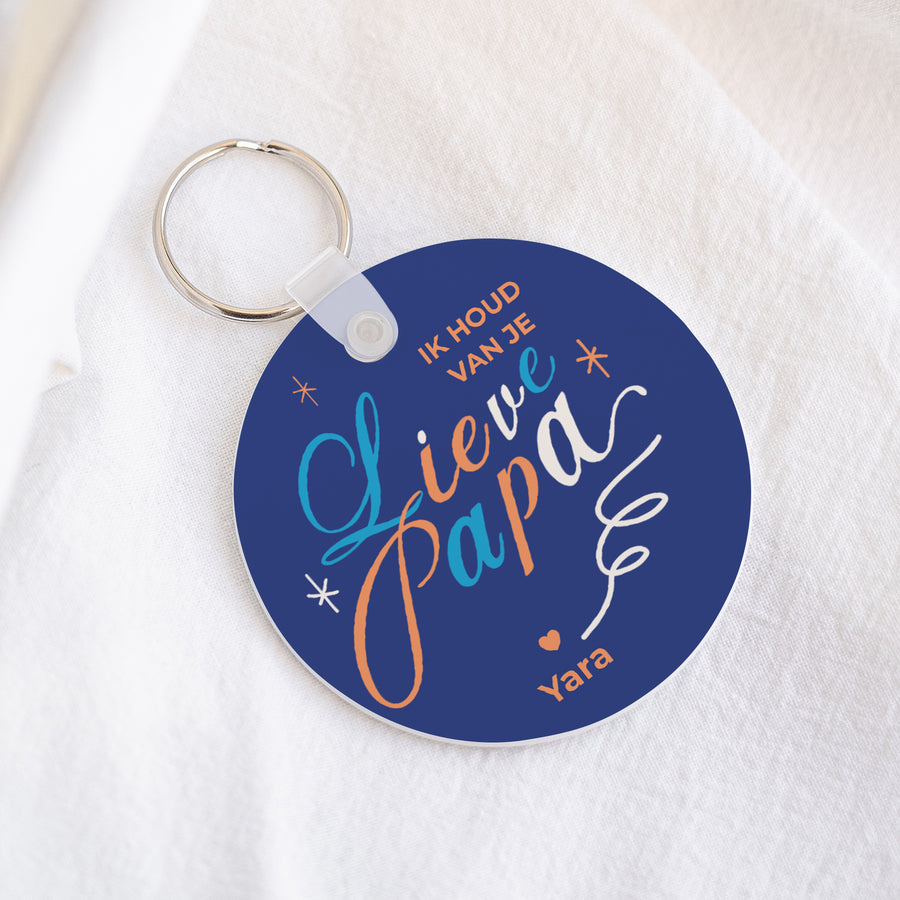 Sleutelhanger Objecten Rond Papa Blauw foto