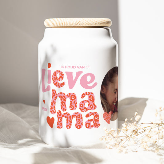 Keramiek pot Objecten 65 cl Mama Luipaard foto