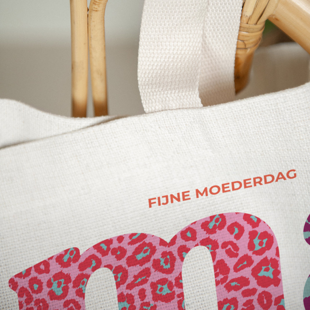 Tote Bag Objecten Handgreep van canvas Leopard Mamma foto N° 3