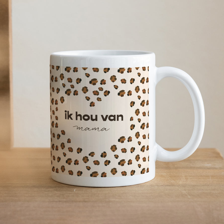 Mok Objecten Wit Leoparden-Trend foto