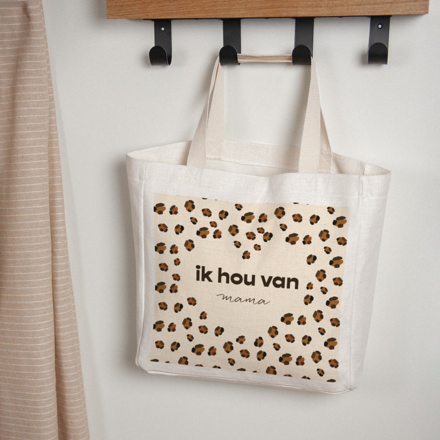 Tote Bag Objecten Handgreep van canvas Leoparden-Trend foto