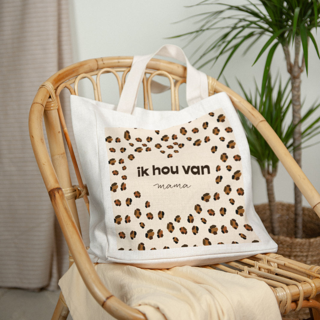 Tote Bag Objecten Handgreep van canvas Leoparden-Trend foto N° 2