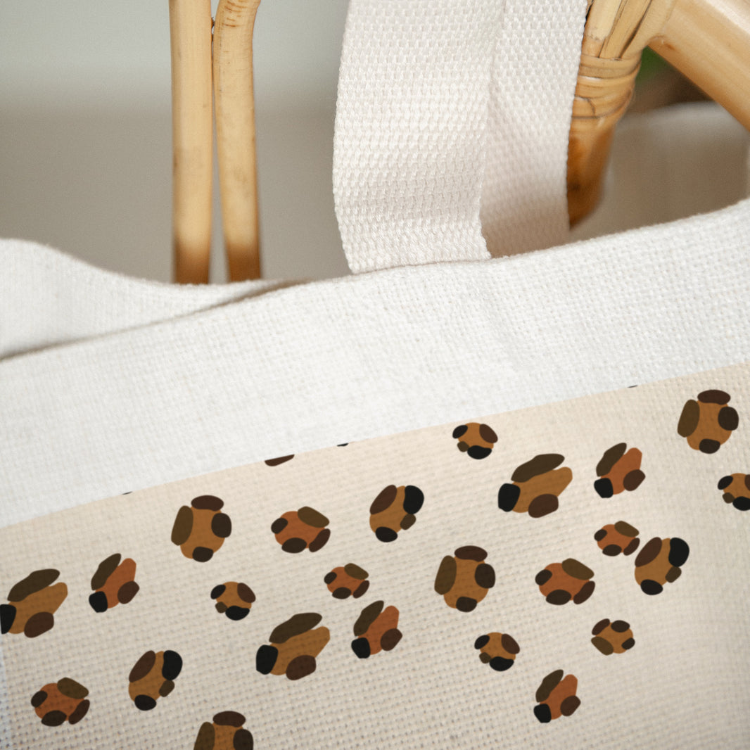 Tote Bag Objecten Handgreep van canvas Leoparden-Trend foto N° 3