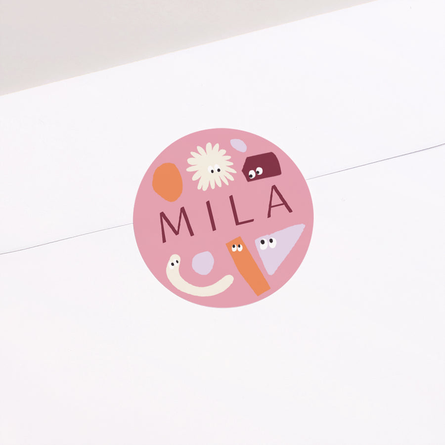 Sticker Geboorte Cirkel De roze gekken foto