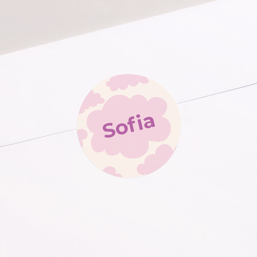 Sticker Geboorte Cirkel Kleine roze wolk foto