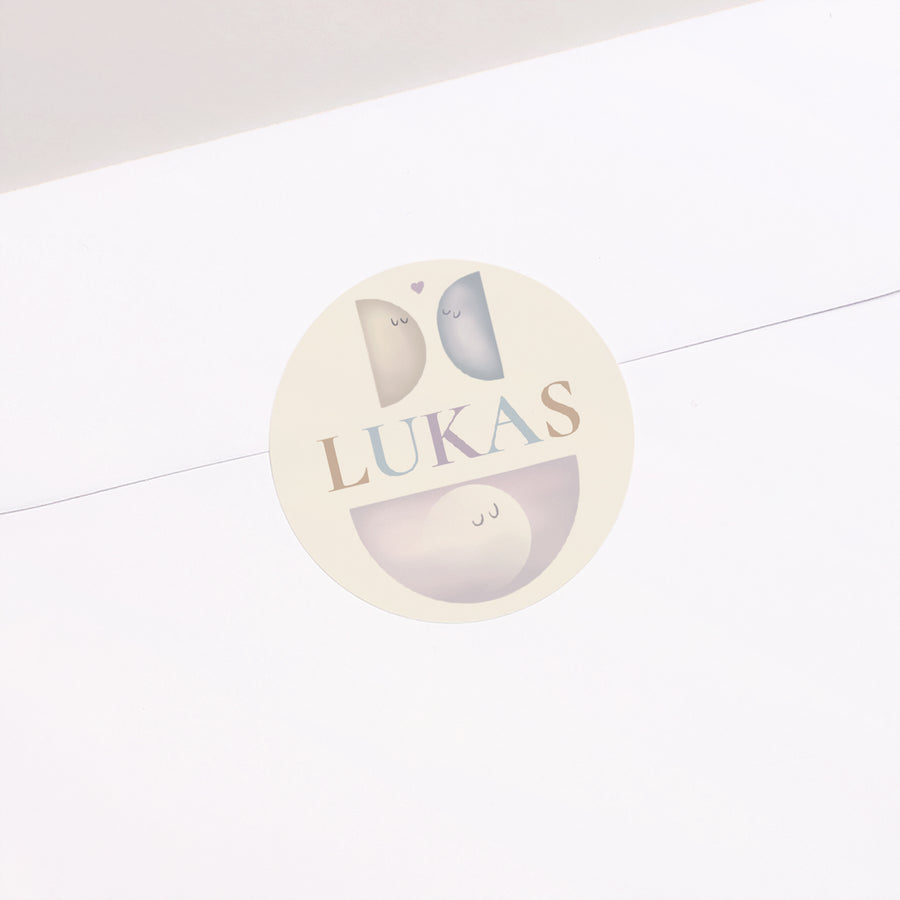 Sticker Geboorte Cirkel Halve maan. foto