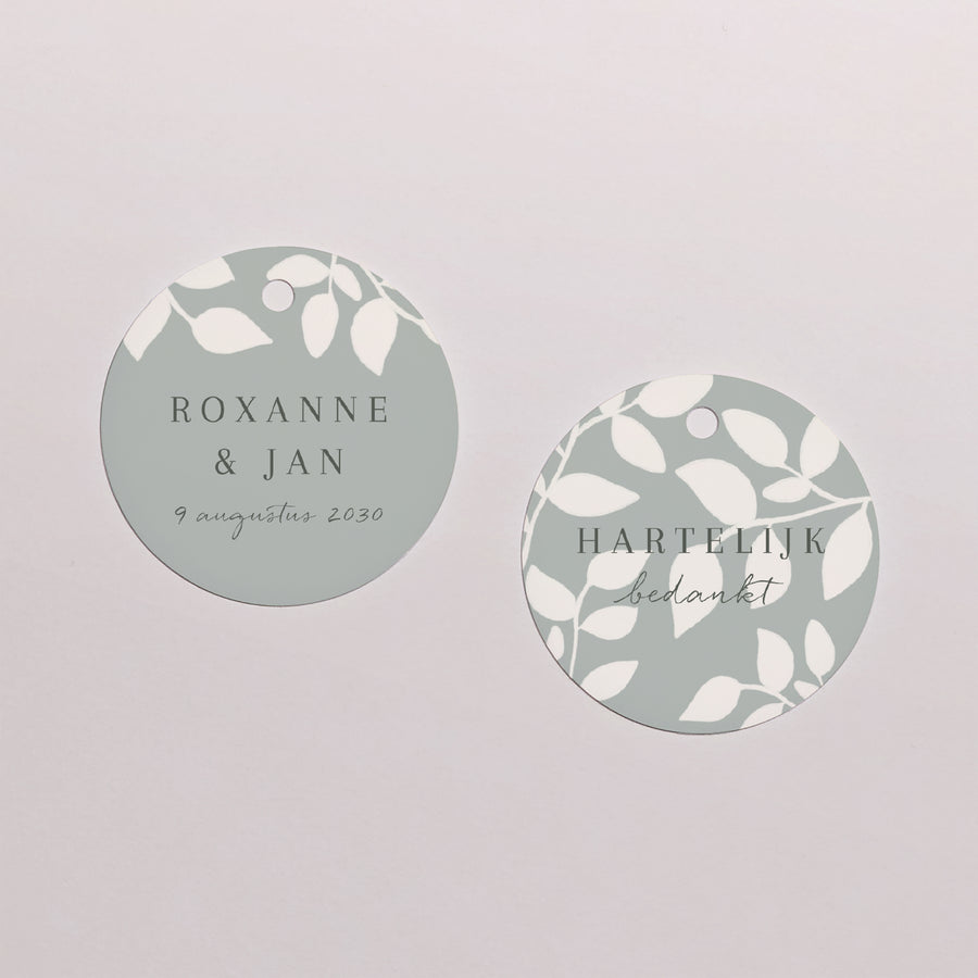 Cadeaulabel Huwelijk Ronde Zachte romantiek foto