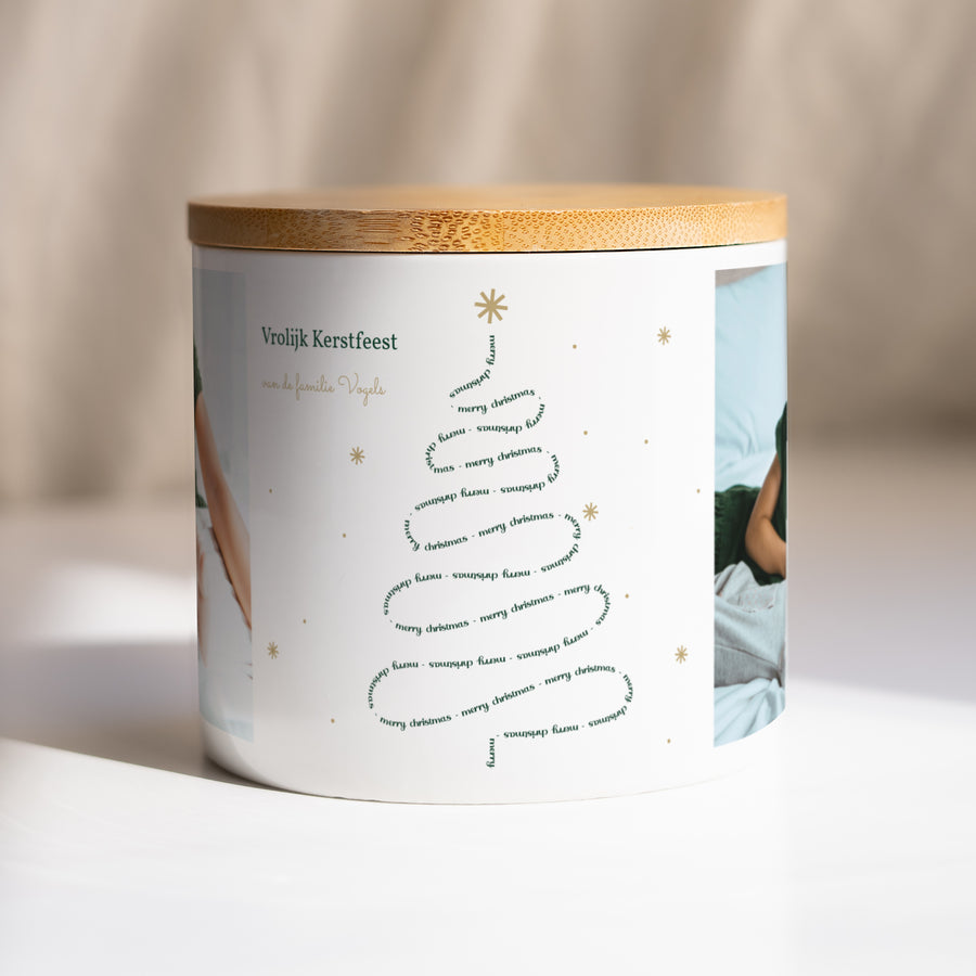Keramiek pot Eindejaar 48 cl Vrolijk kerstfeest II foto