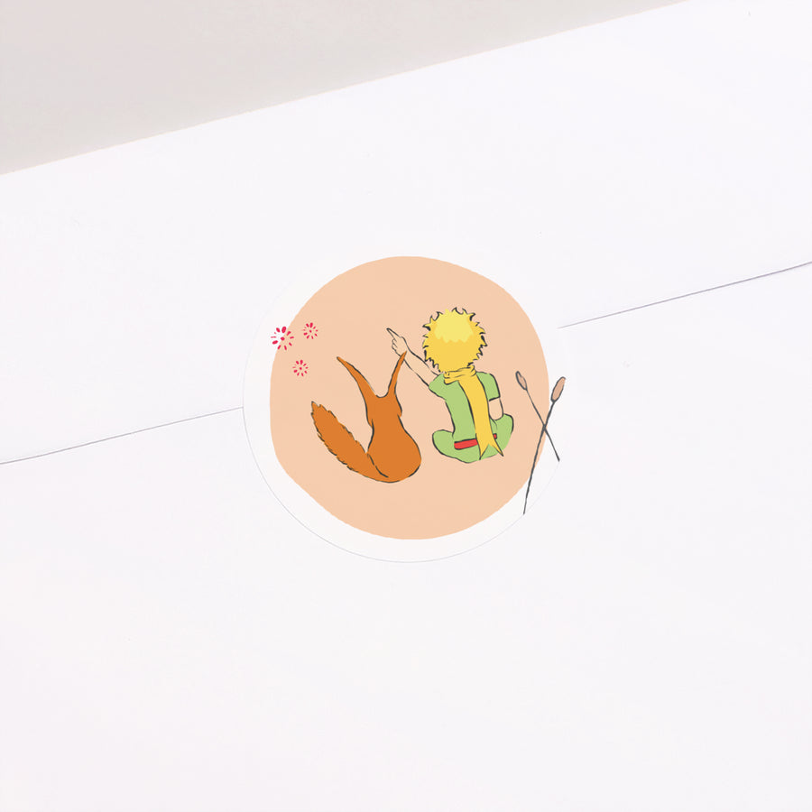 Sticker Geboorte Cirkel De tekst in het Nederlands is: Betoverde planeet. foto