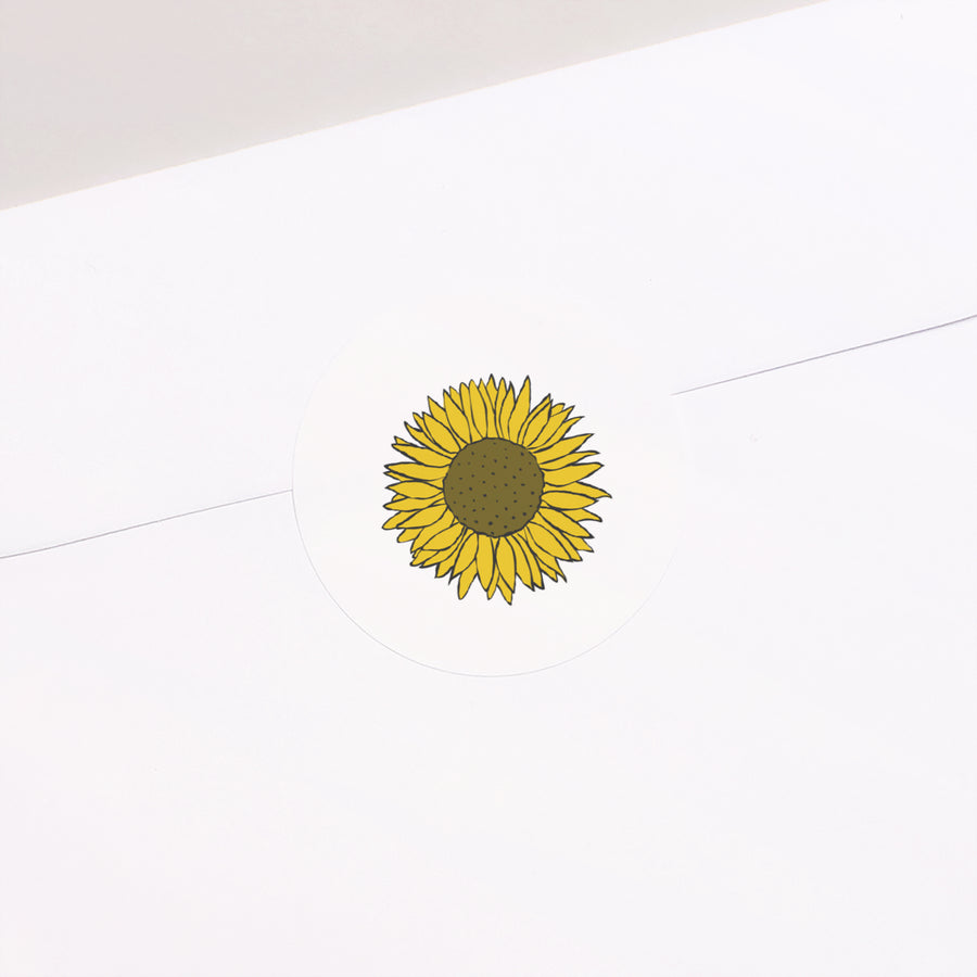 Sticker Geboorte Cirkel Zonnebloem foto