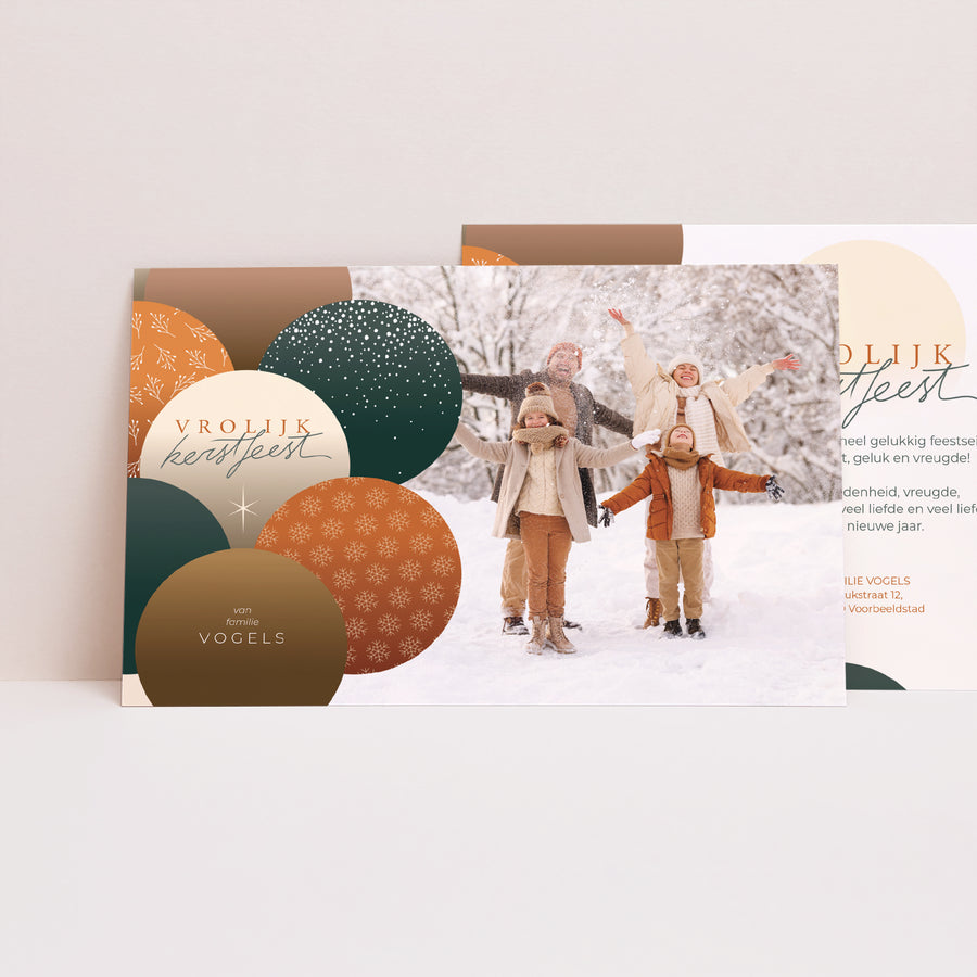 Kerstkaart Eindejaar Landschap Wintercirkels foto