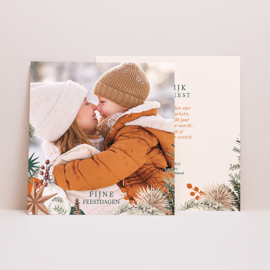 Kerstkaart Eindejaar Vierkant Kerstboom deco foto