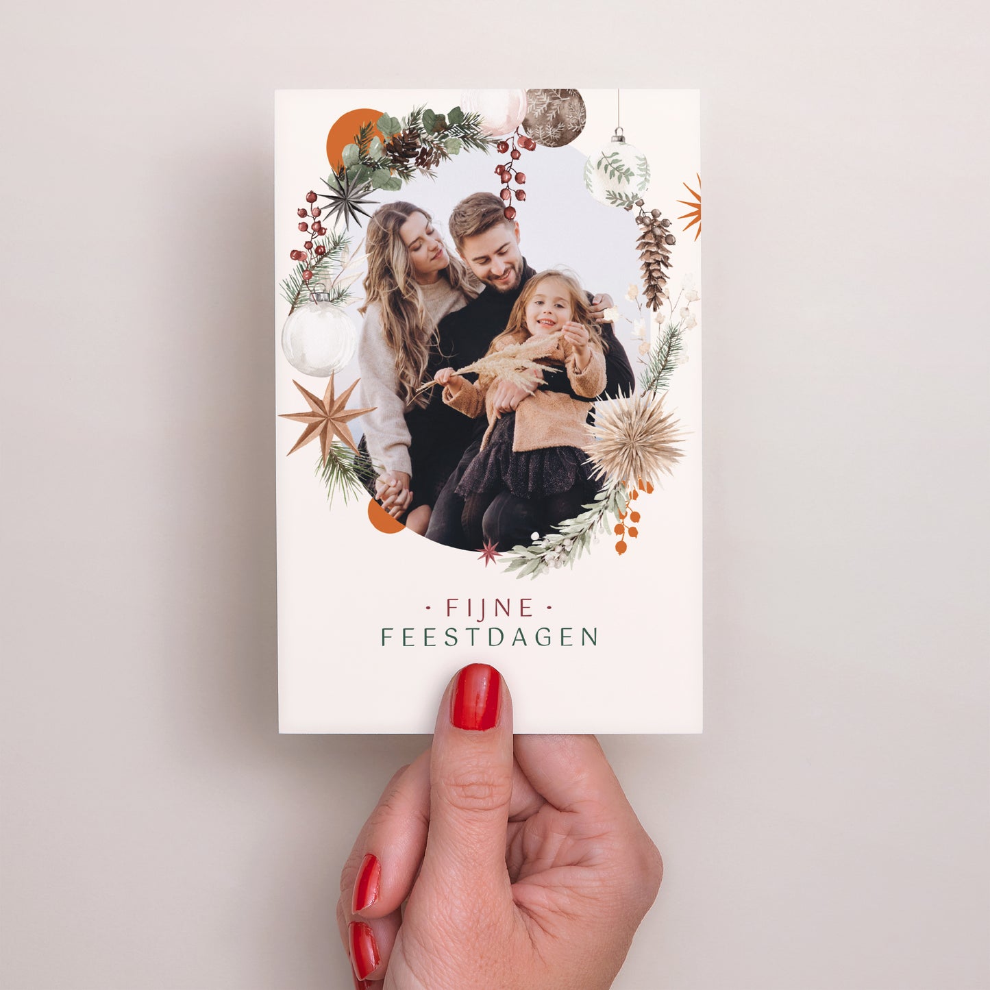 Kerstkaart Eindejaar Portret Portret in feest foto N° 2