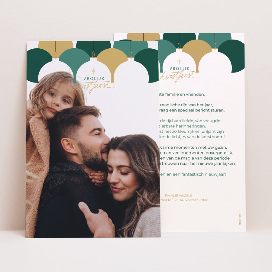 Kerstkaart Eindejaar Portret Pracht van Kerst foto