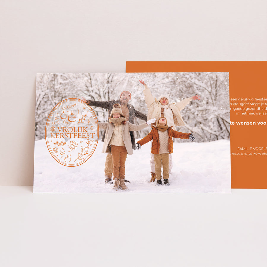 Kerstkaart Eindejaar Landschap Het embleem foto