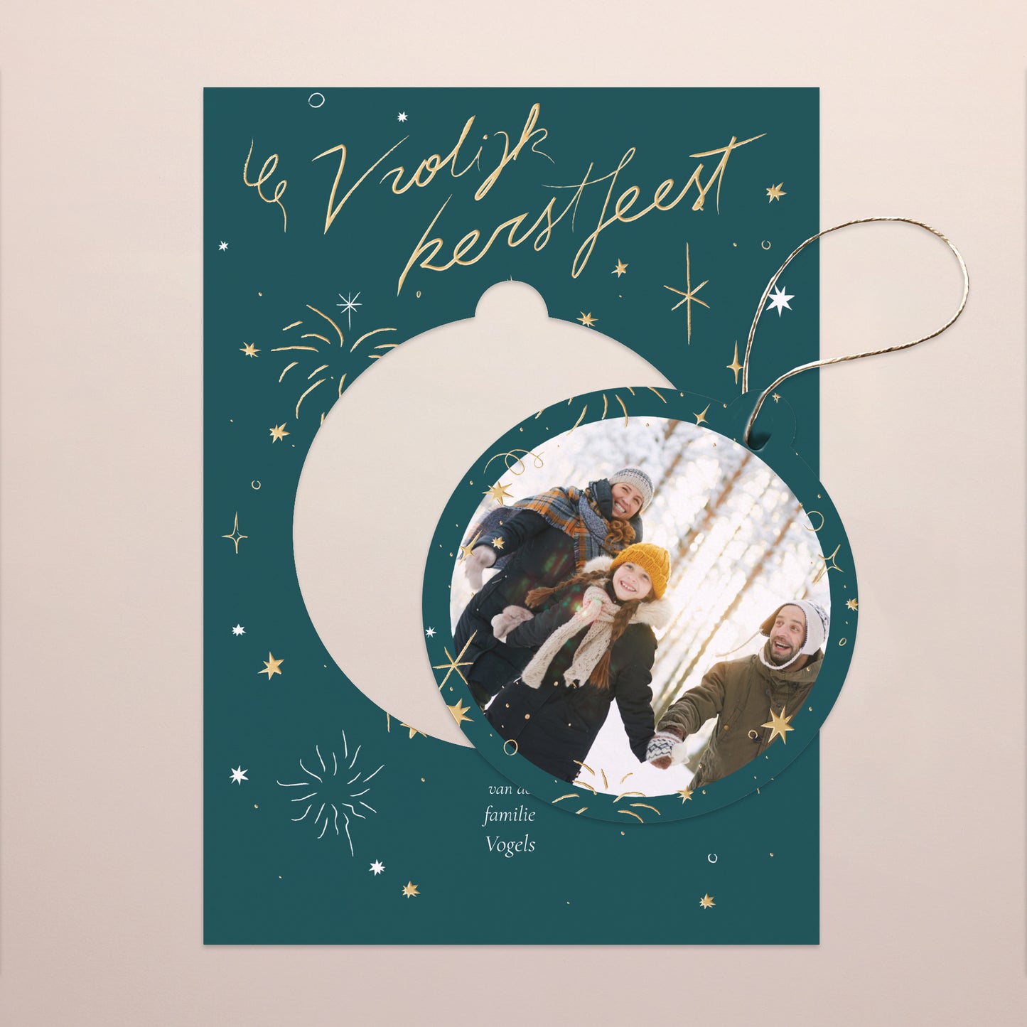 Kerstkaart Eindejaar Afneembaar Feestelijke wensen foto N° 1