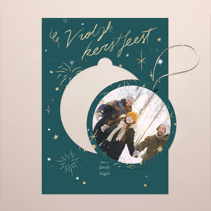 Kerstkaart Eindejaar Afneembaar Feestelijke wensen foto N° 1