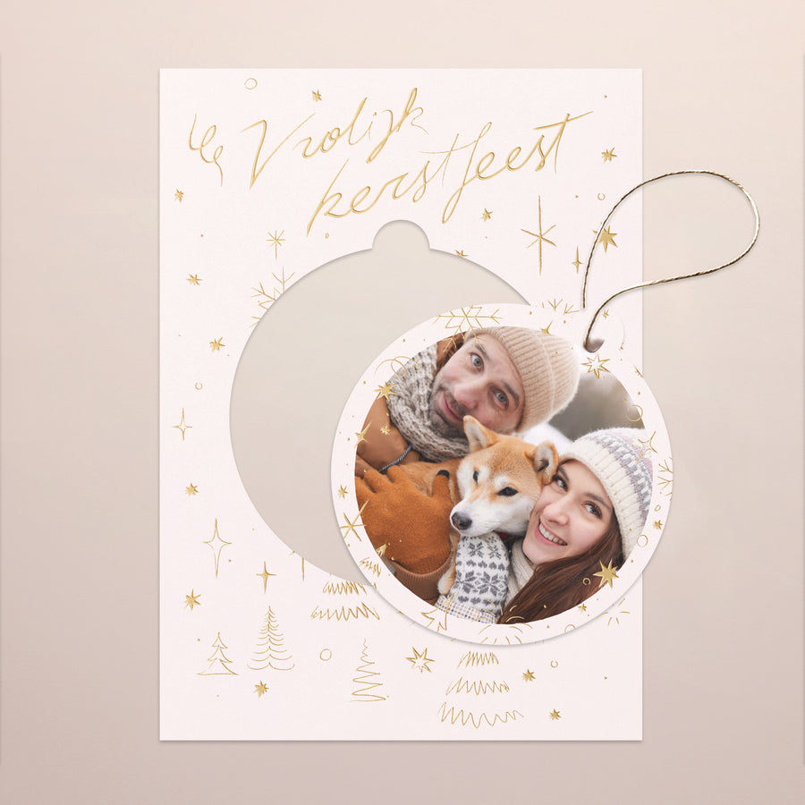 Kerstkaart Eindejaar Afneembaar Kerststraling II foto