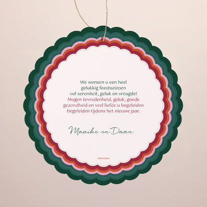 Kerstkaart Eindejaar Om op te hangen. Kerstlicht foto N° 2