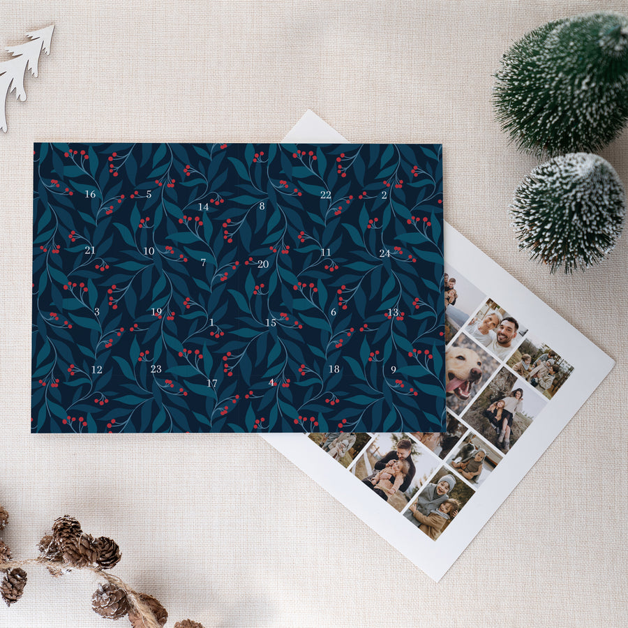 Adventskalender Eindejaar Landschap Plantenkerstmis foto