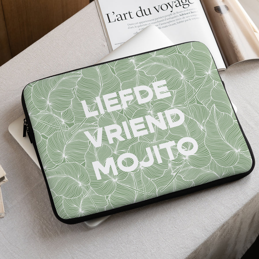 Laptophoes Objecten 15 inch groen loof foto