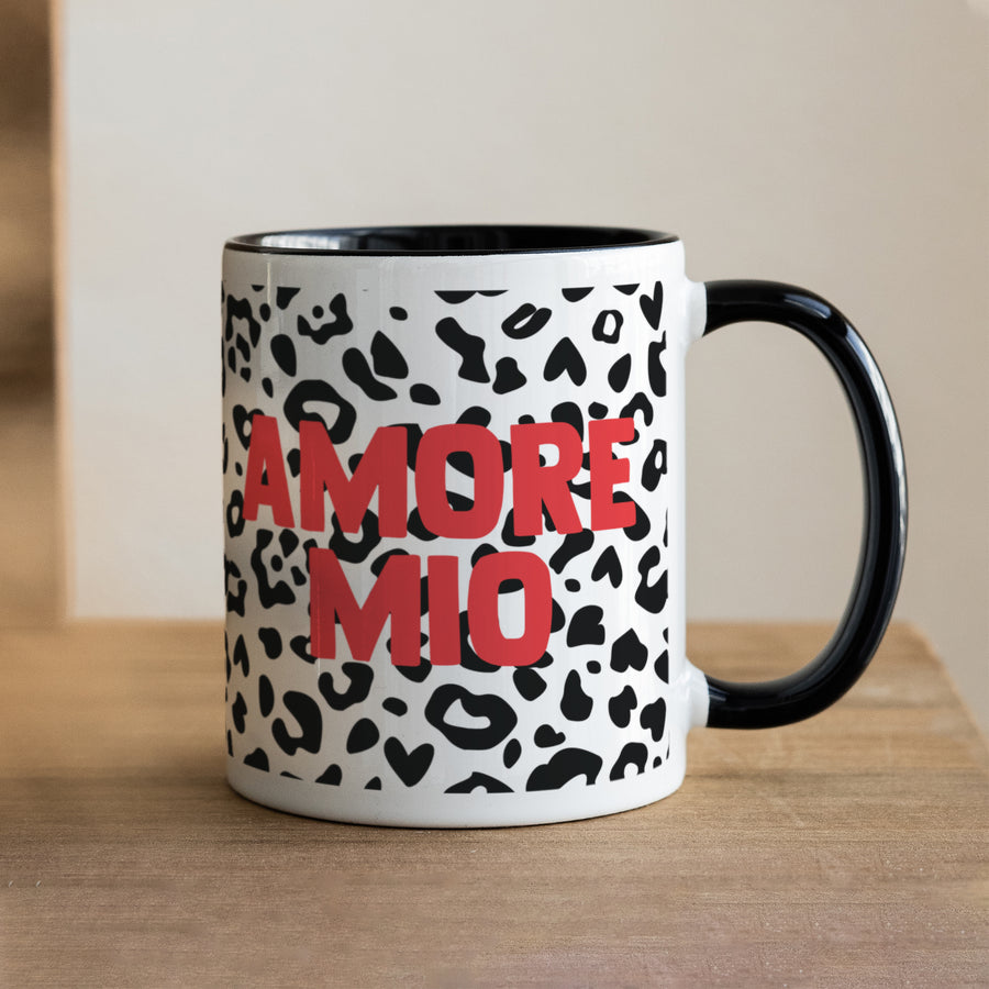 Mok Objecten Zwart Amore Mio leopard foto