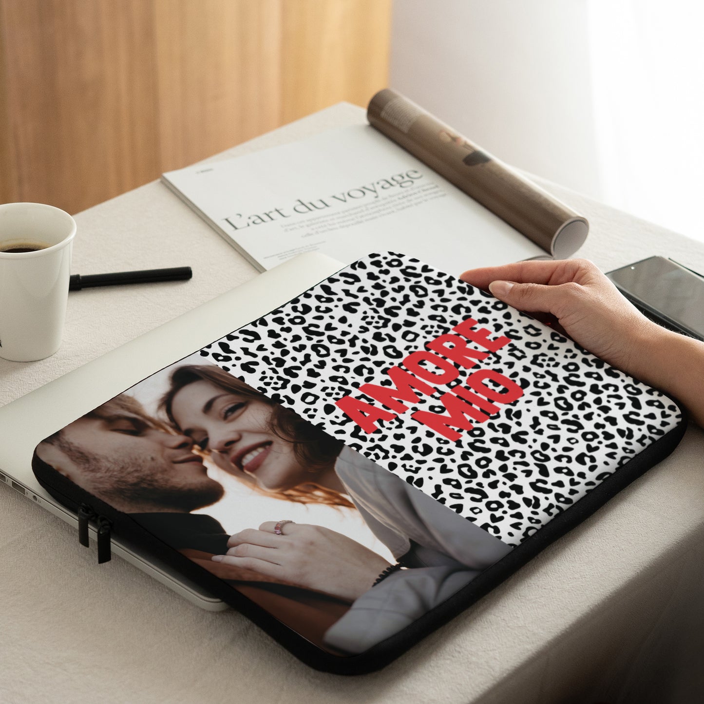 Laptophoes Objecten 15 inch Amore Mio leopard foto N° 2