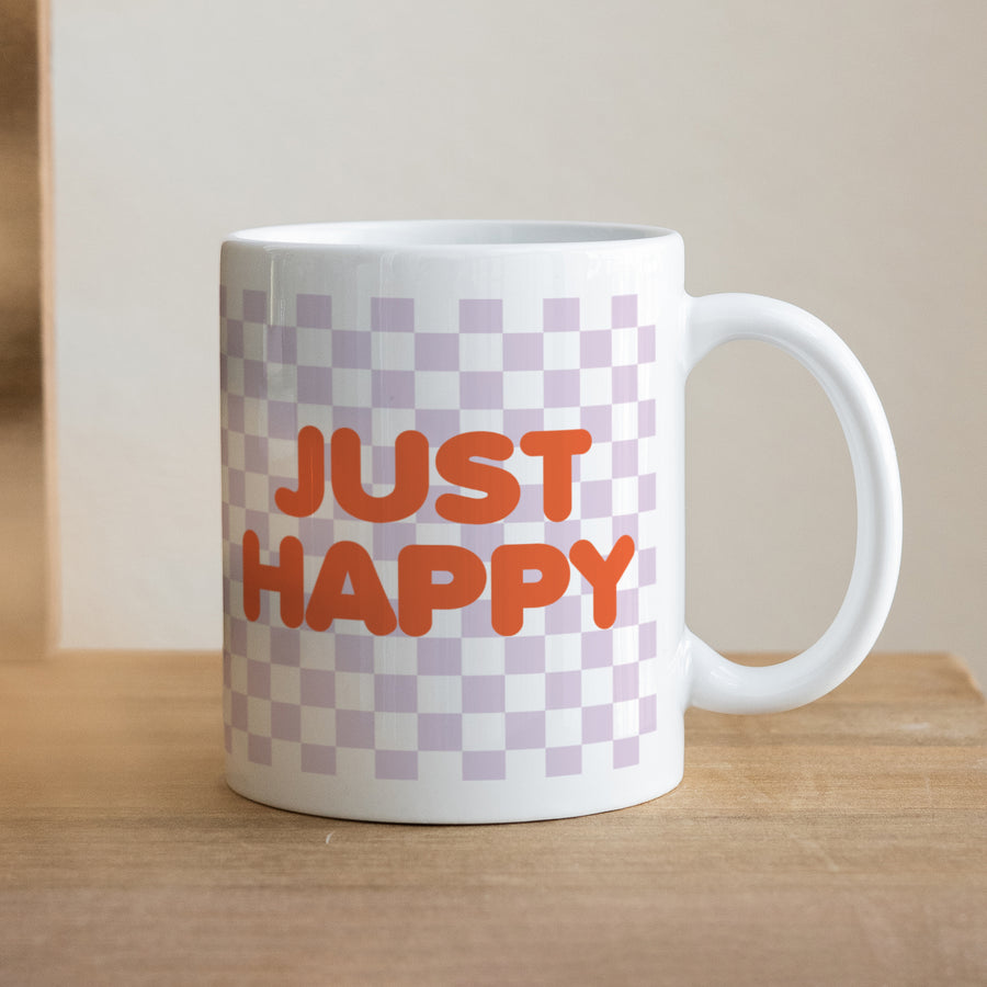 Mok Objecten Wit Just Happy foto