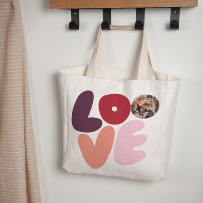 Tote Bag Objecten Handgreep van canvas LIEFDE foto N° 1