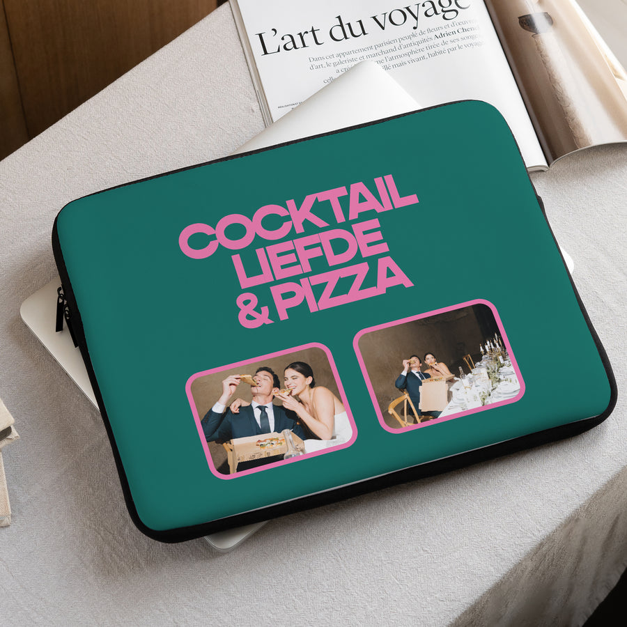 Laptophoes Objecten 15 inch Cocktail, liefde en pizza foto
