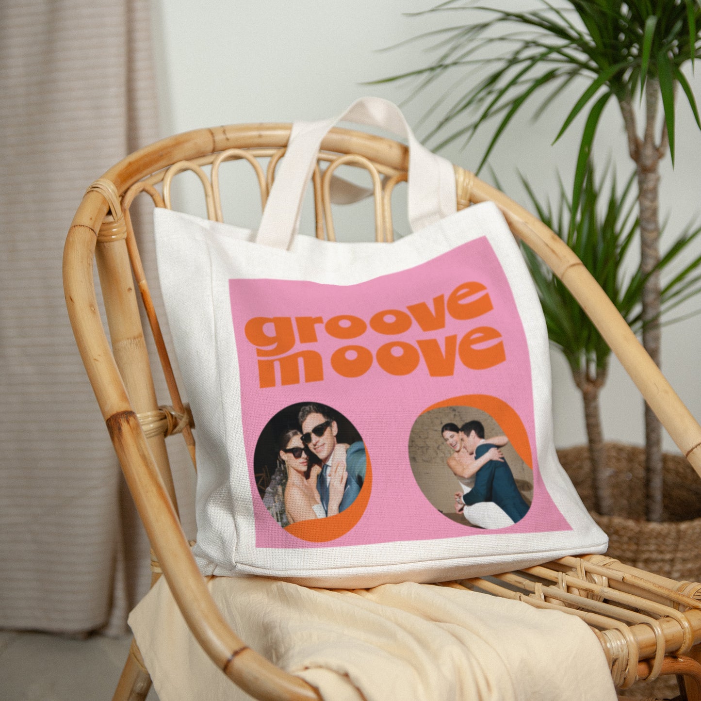 Tote Bag Objecten Handgreep van canvas Groove beweging foto N° 2