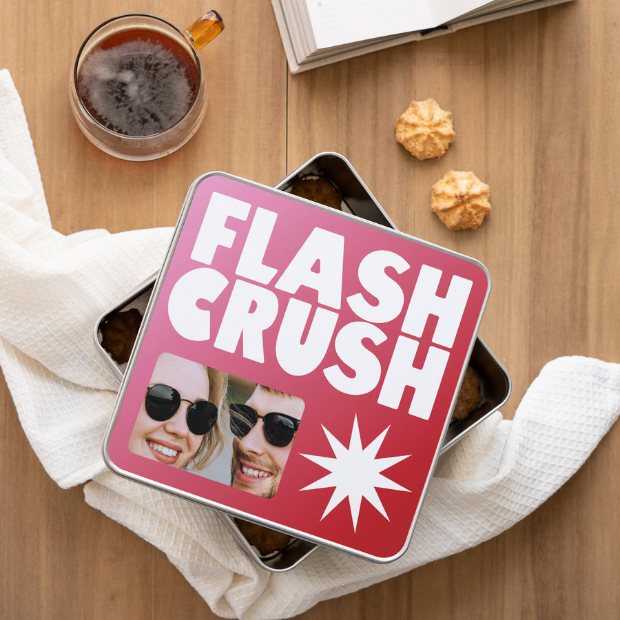 Metalen doos Objecten Vierkant Flash crush foto