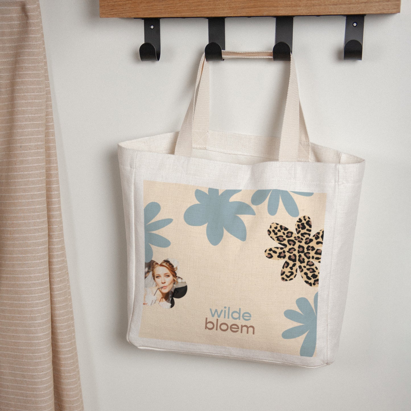 Tote Bag Objecten Handgreep van canvas Wilde bloempje foto N° 1