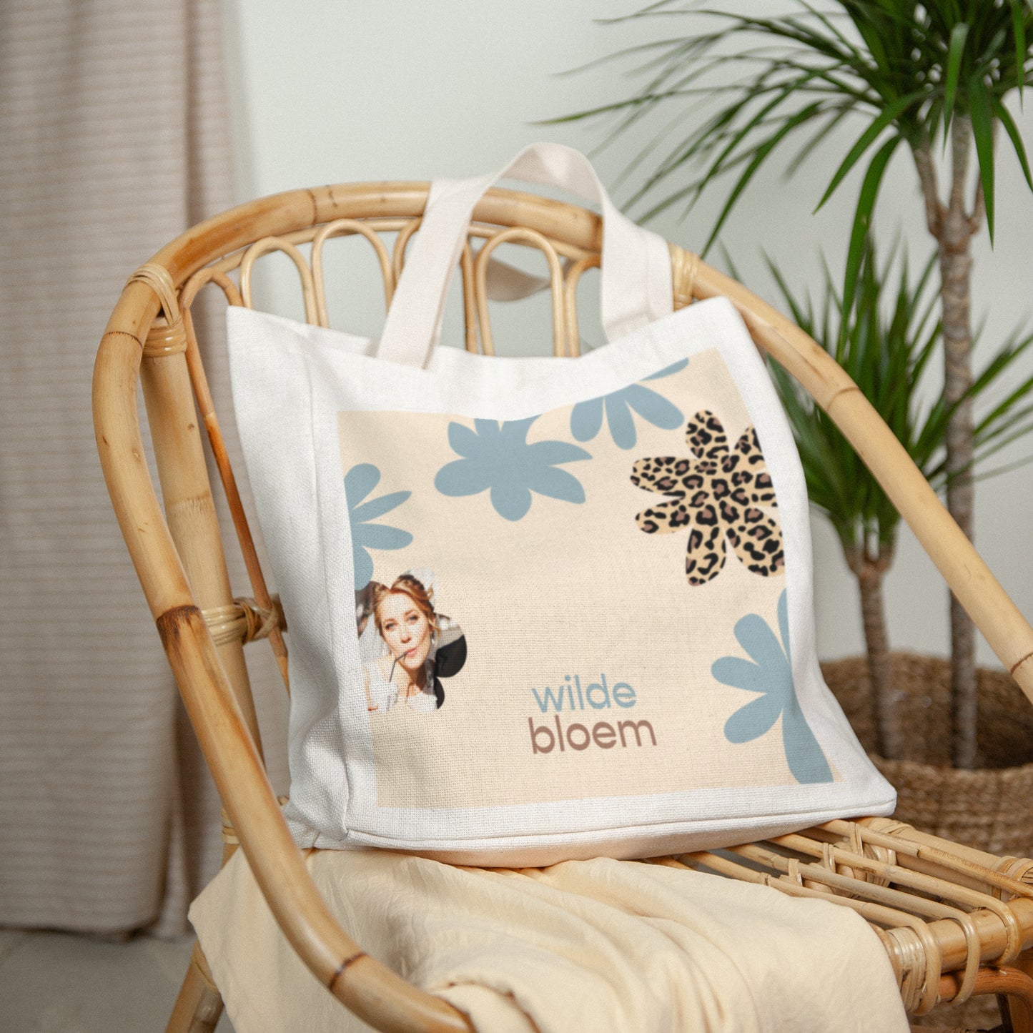 Tote Bag Objecten Handgreep van canvas Wilde bloempje foto N° 2