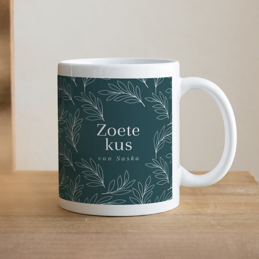 Mok Objecten Wit Zoete kus foto