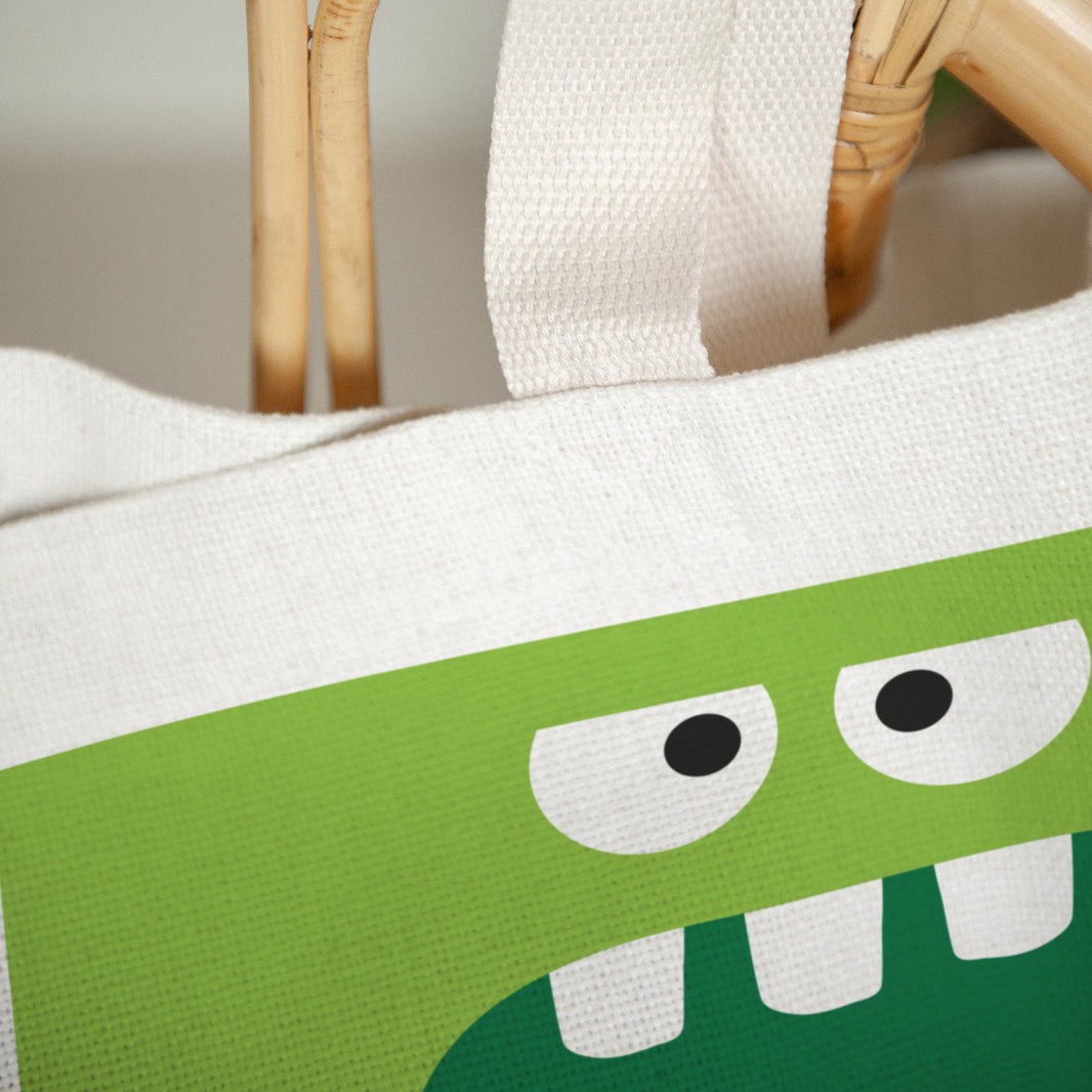 Tote Bag Objecten Handgreep van canvas Groen monster foto N° 3