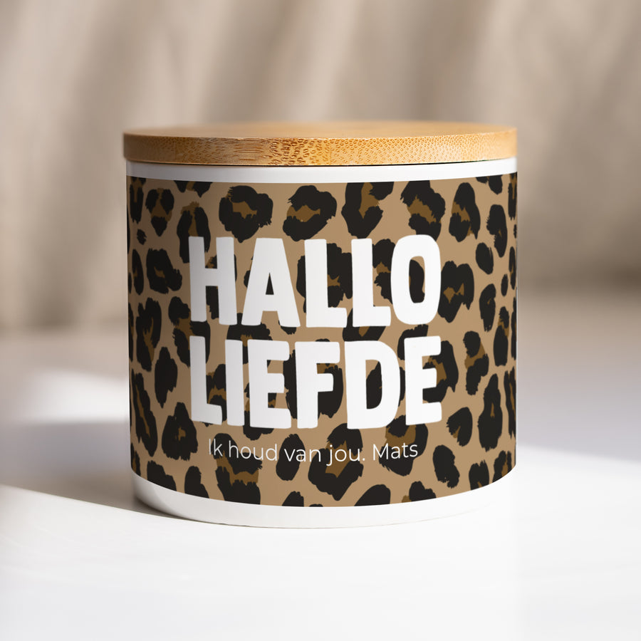 Keramiek pot Objecten 48 cl Hallo liefde luipaard foto