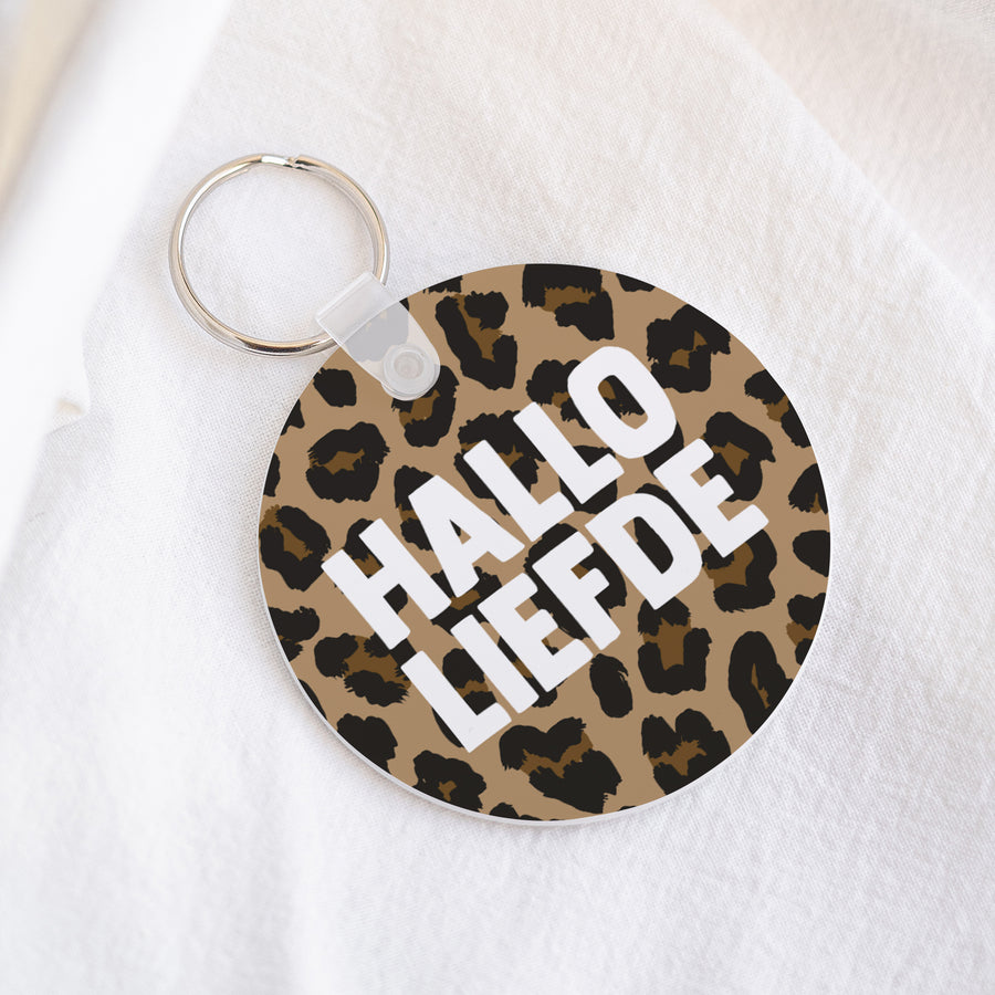 Sleutelhanger Objecten Rond Hallo liefde luipaard foto