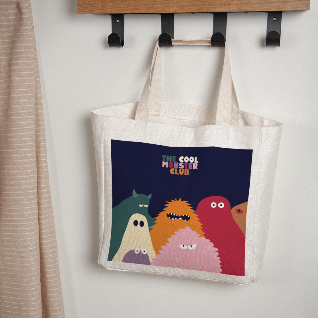 Tote Bag Objecten Handgreep van canvas De coole monsterclub foto N° 1