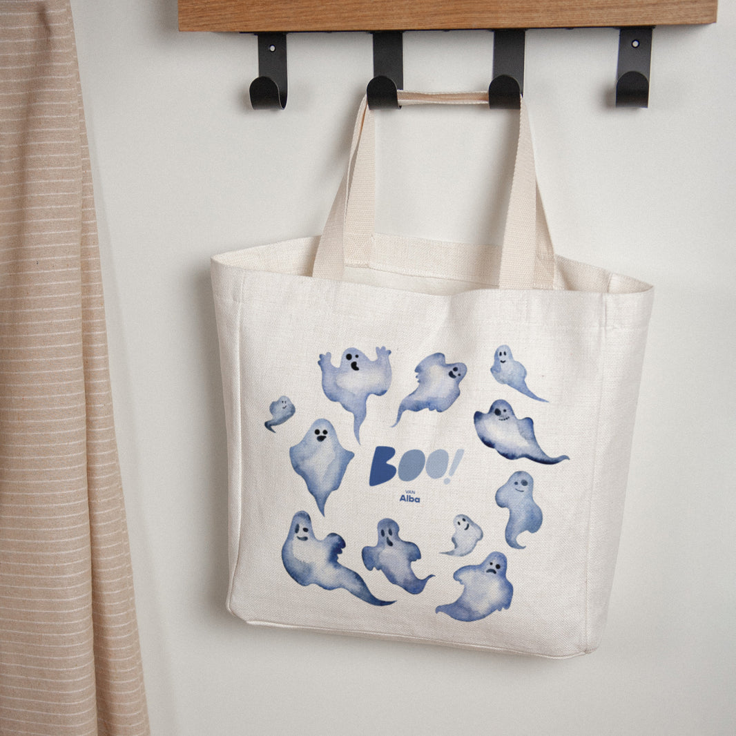 Tote Bag Objecten Handgreep van canvas Blauwe geest foto N° 1