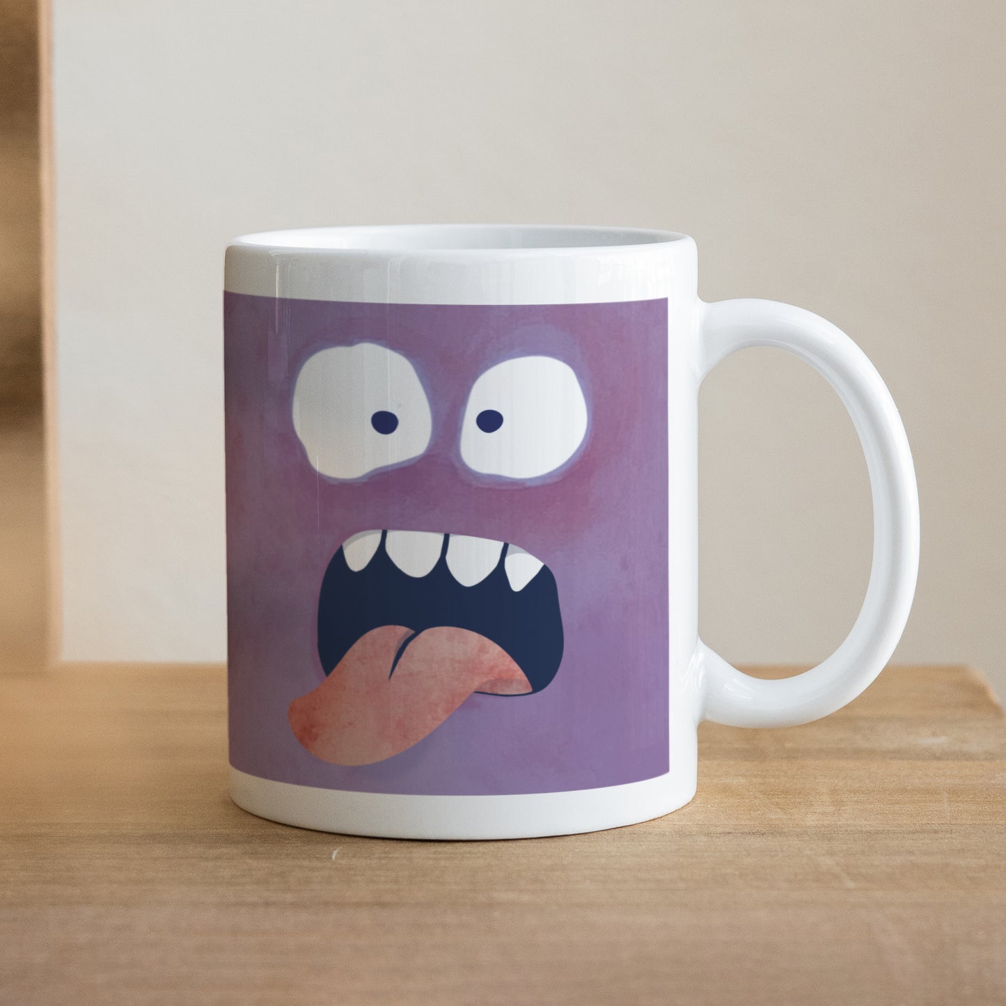 Mok Objecten Wit Paarse monster foto N° 1