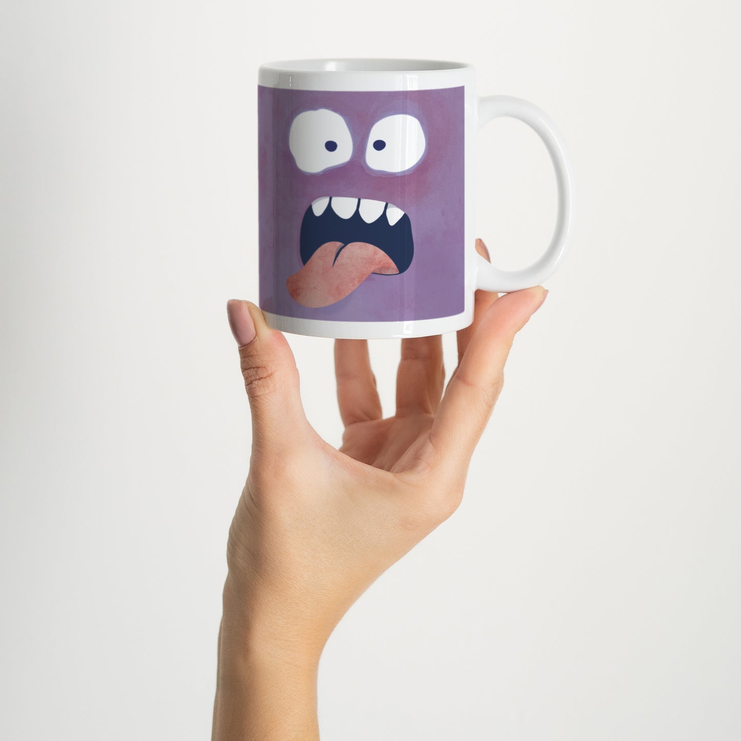 Mok Objecten Wit Paarse monster foto N° 2