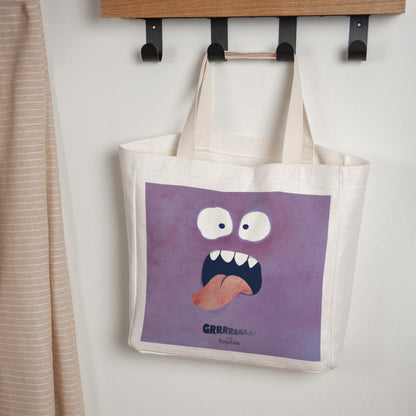 Tote Bag Objecten Handgreep van canvas Paarse monster foto N° 1